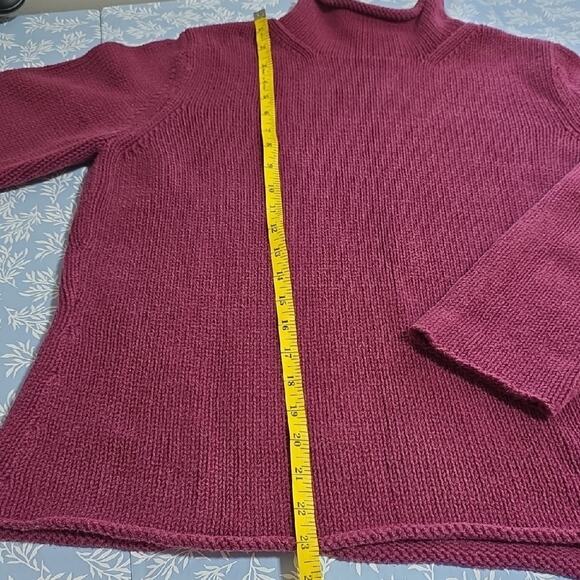Vintage Eddie Bauer Womens Sz XL Burgundy Mock Neck 90s Y2K Preppy Sweater - Picture 6 of 8